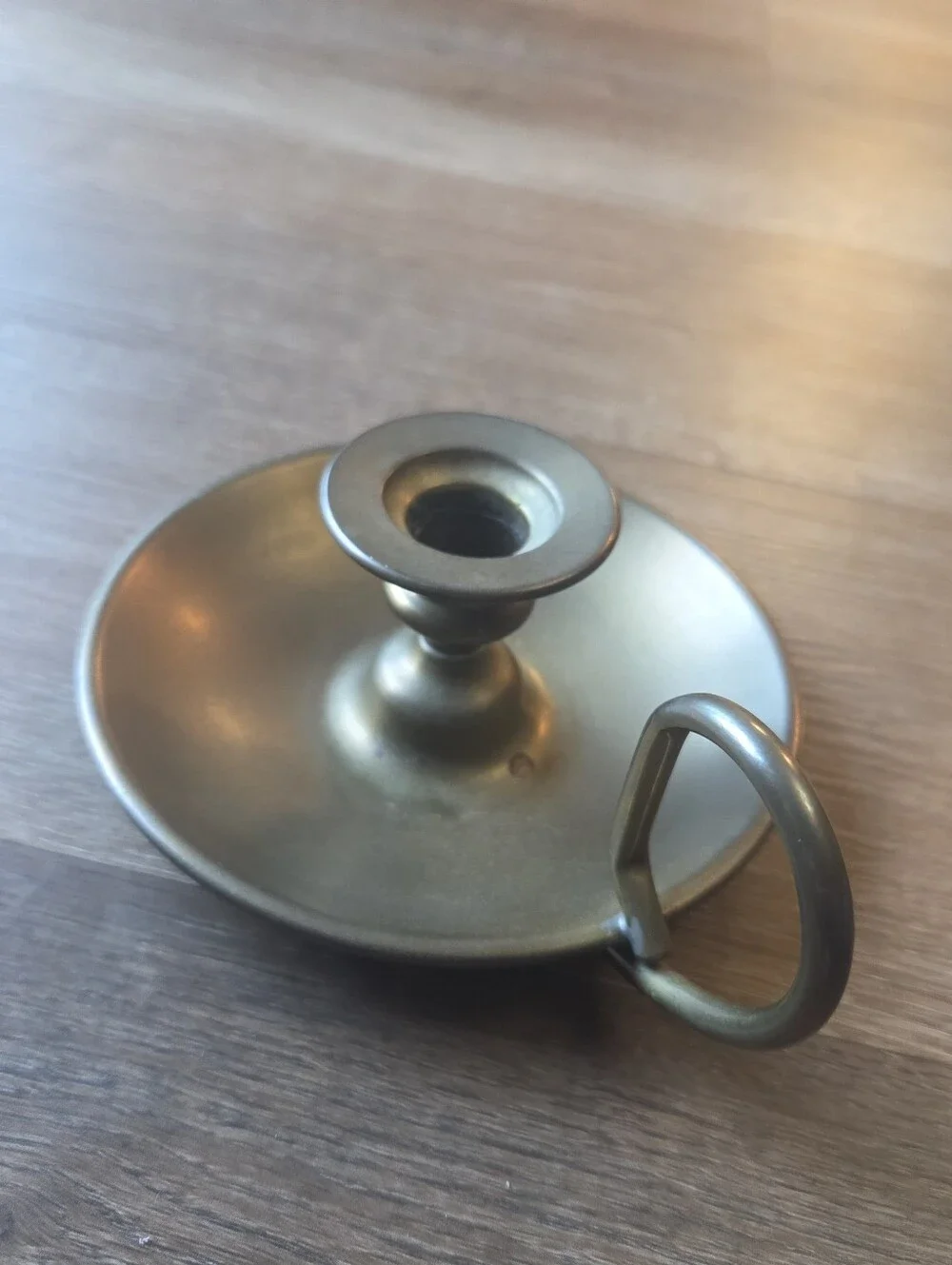Vintage The Buffalo MFG Co. Brass Chambersick Candle Holder w/Thumb Loop